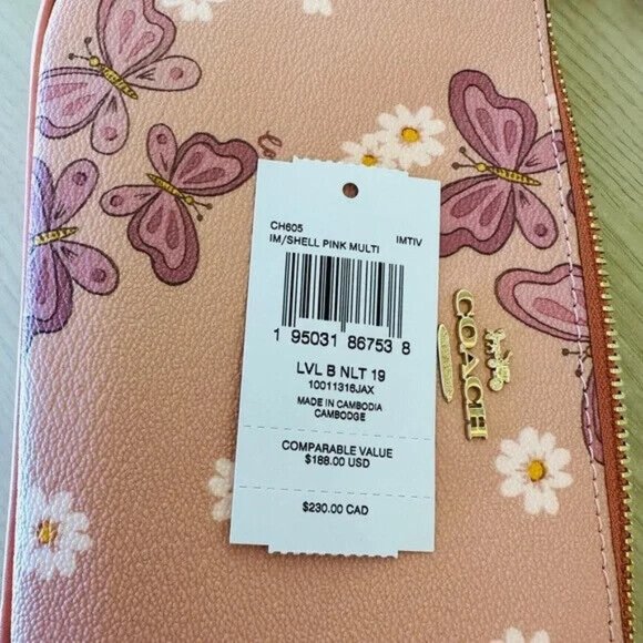 Coach Rowan Butterfly Leather Satchel/ Natalia Wallet Pink NWT Womens Authentic - Picture 11 of 15